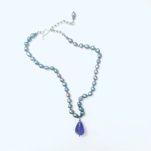 HANDMADE JEWELRY Amethyst Pendant and Freshwater Pearl Necklace